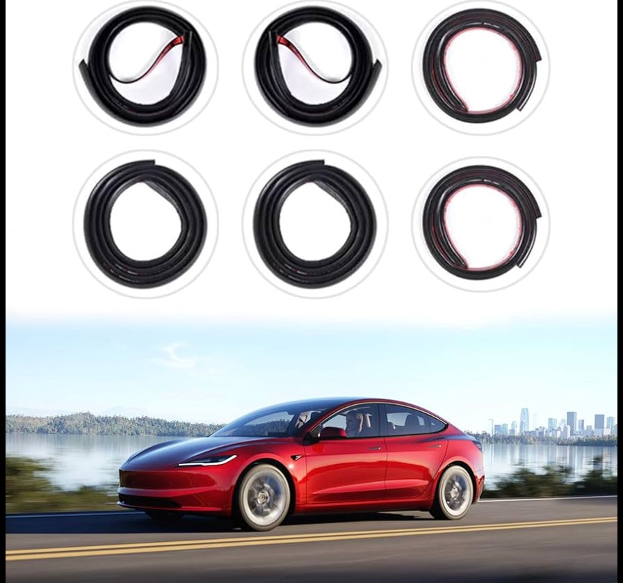 Revora Silent Seal — Complete 12-Piece Tesla Door & Cabin Noise Elimination Kit (Model 3, Y, S, X)