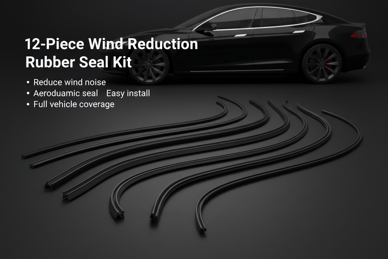 Revora Silent Seal — Complete 12-Piece Tesla Door & Cabin Noise Elimination Kit (Model 3, Y, S, X)